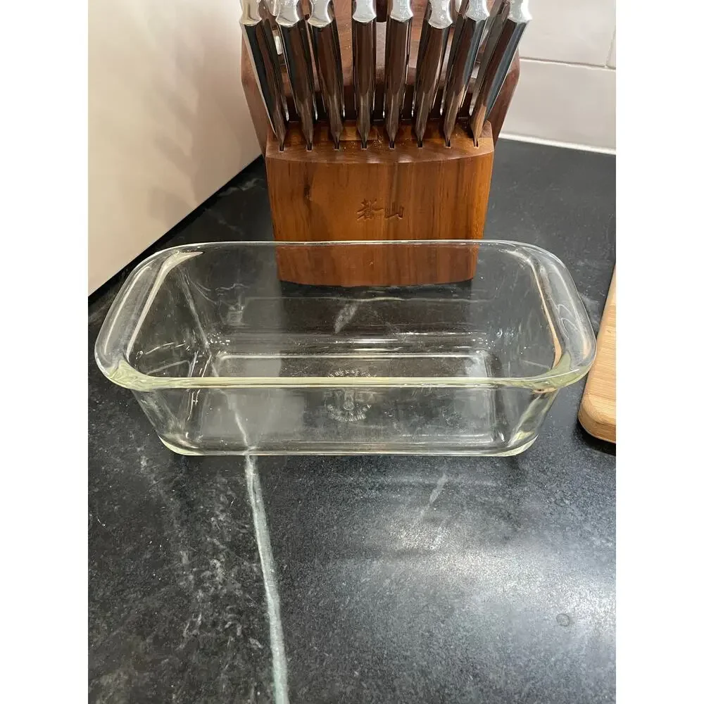 VTG Pyrex clear glass loaf pan 1950's - 1960's